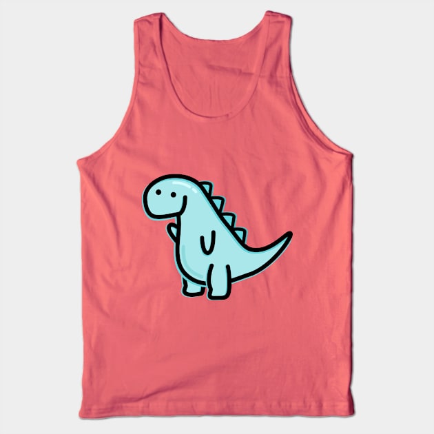 Cute Dino Tank Top by happyfruitsart